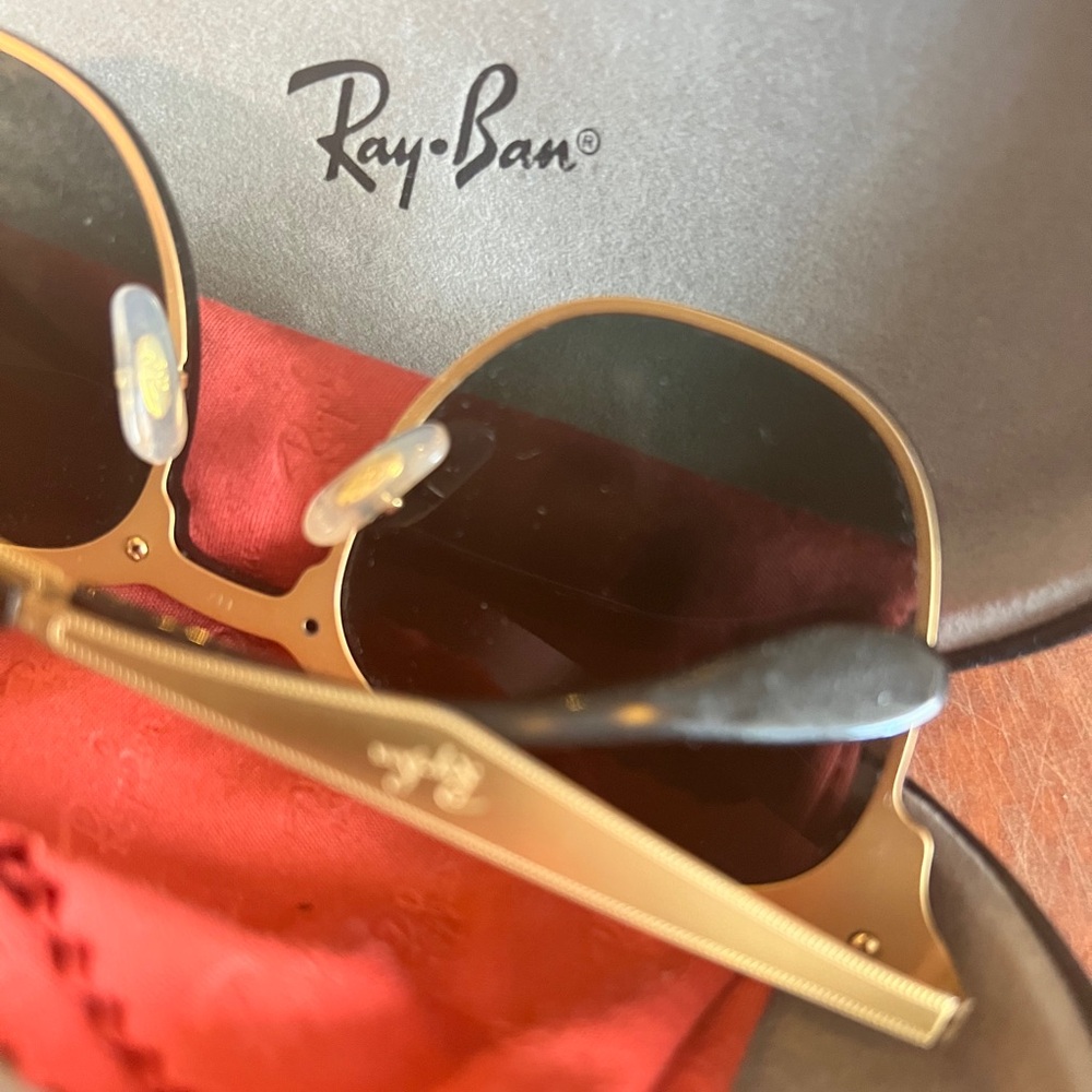 Ray-Ban Gold Frame Sunglasses with Black Temples
